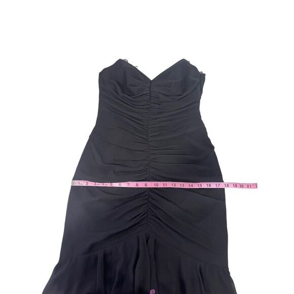 Vintage ABS Evening Y2K Style Ruched Black Evening Gown Womens 8 - Picture 11 of 13